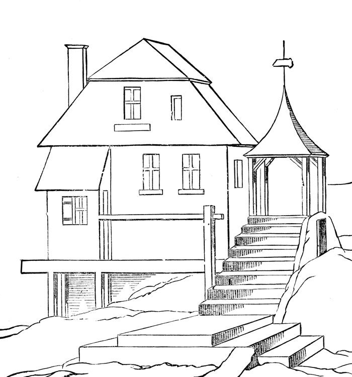 Cartoon House 24 Cool Coloring Page