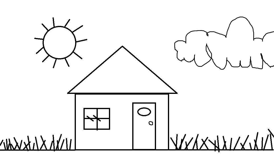 Cartoon House 5 For Kids Coloring Page