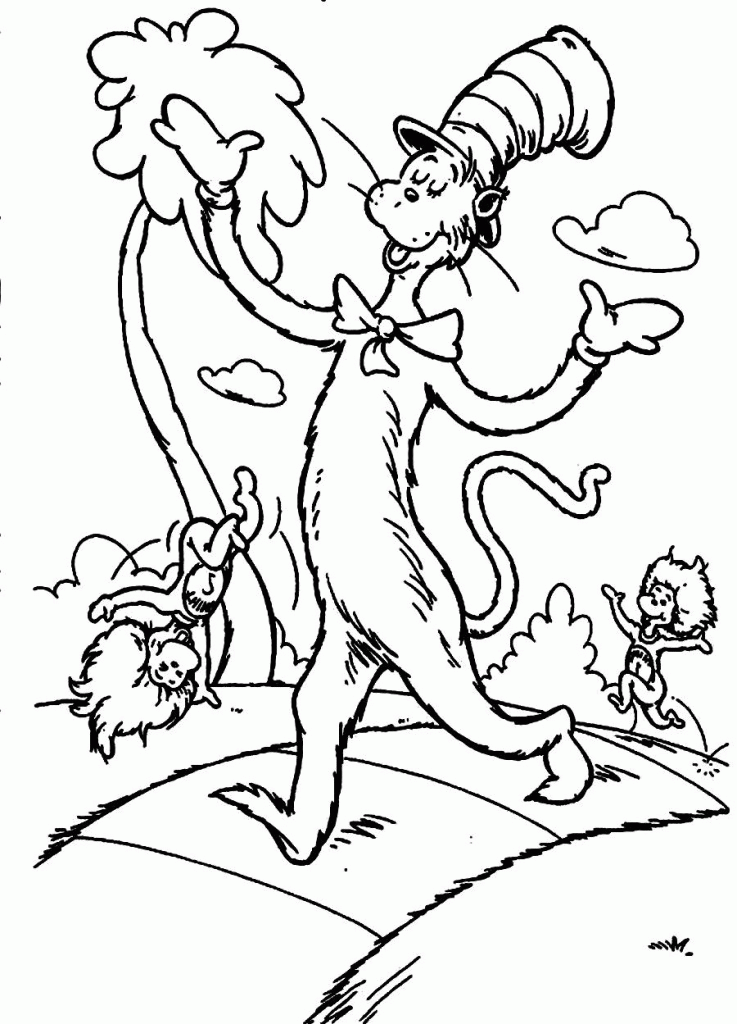 Cat In The Hat 11 Cool Coloring Page