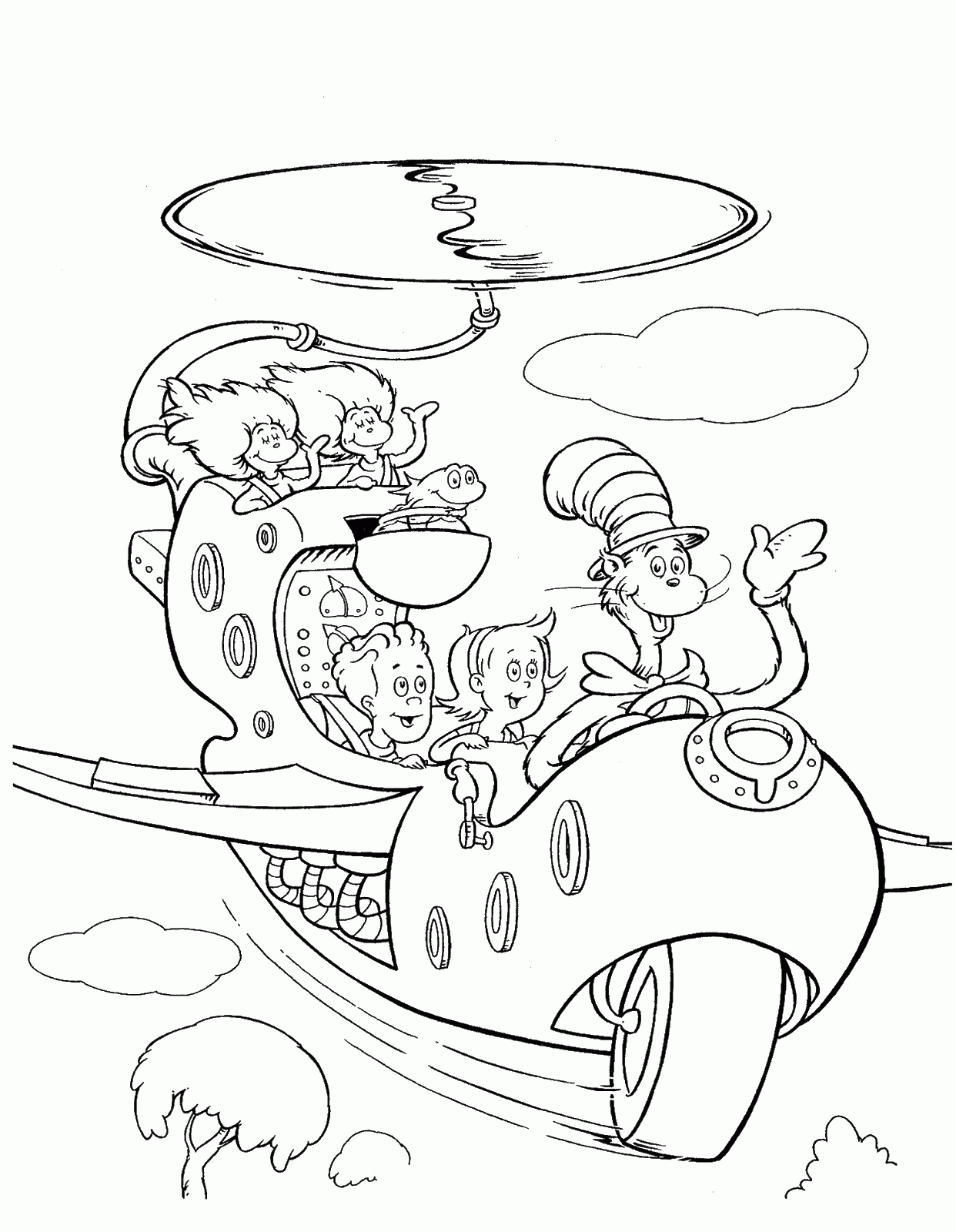 Cool Cat In The Hat 12 Coloring Page