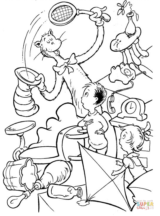 Cat In The Hat 13 Cool Coloring Page