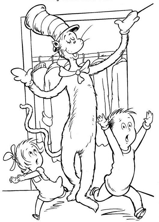 Cat In The Hat 14 For Kids Coloring Page