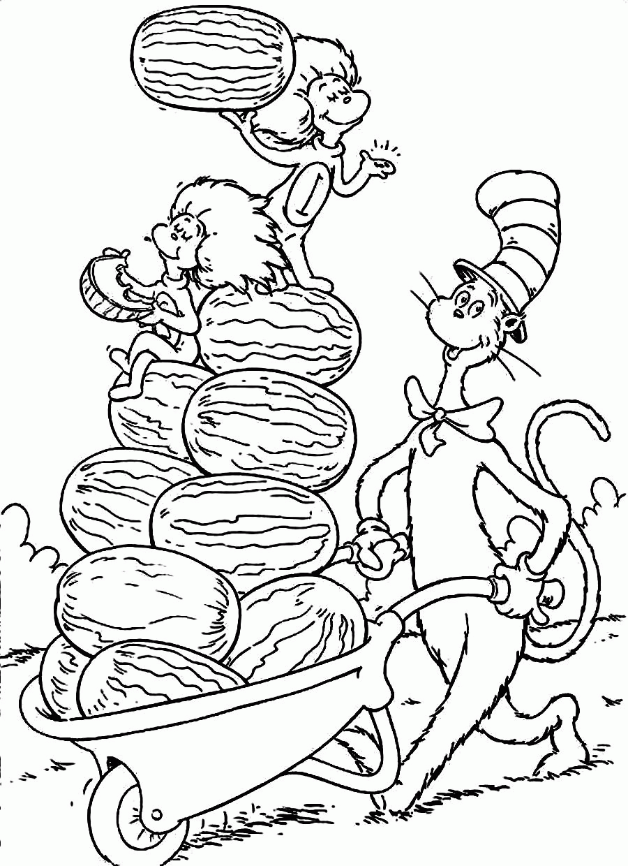 Cat In The Hat 22 For Kids Coloring Page
