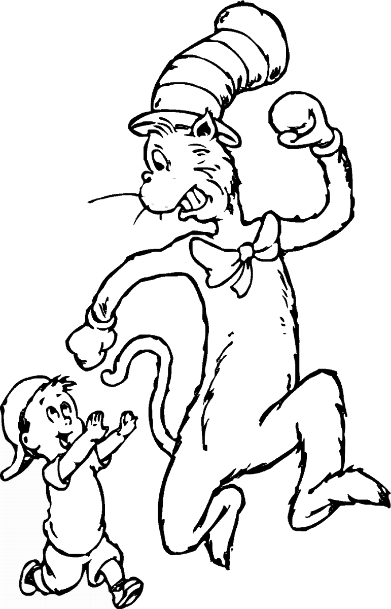Cat In The Hat 23 Cool Coloring Page