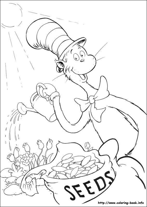 Cat In The Hat 25 Cool Coloring Page