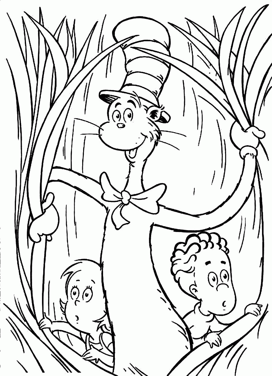 Cool Cat In The Hat 32 Coloring Page