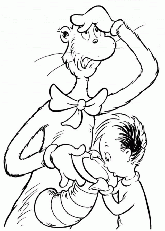 Cat In The Hat 7 For Kids Coloring Page