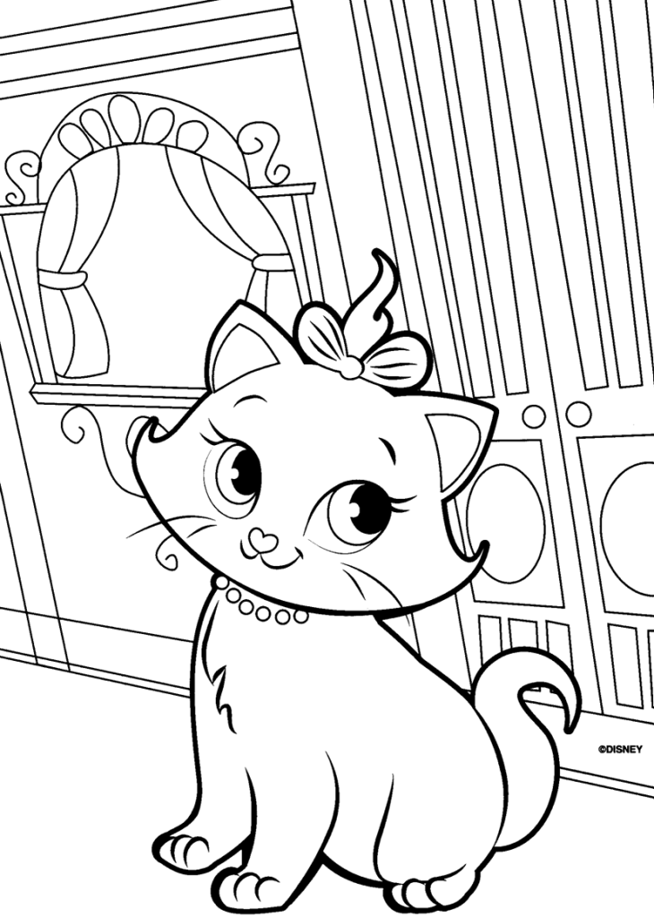 Cat 16 For Kids Coloring Page