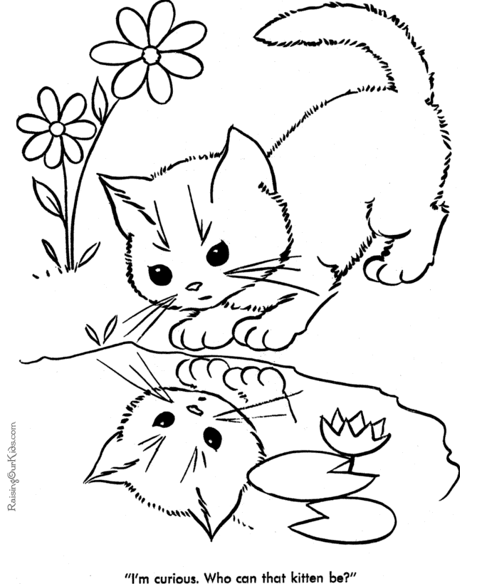 Cat 7 Cool Coloring Page