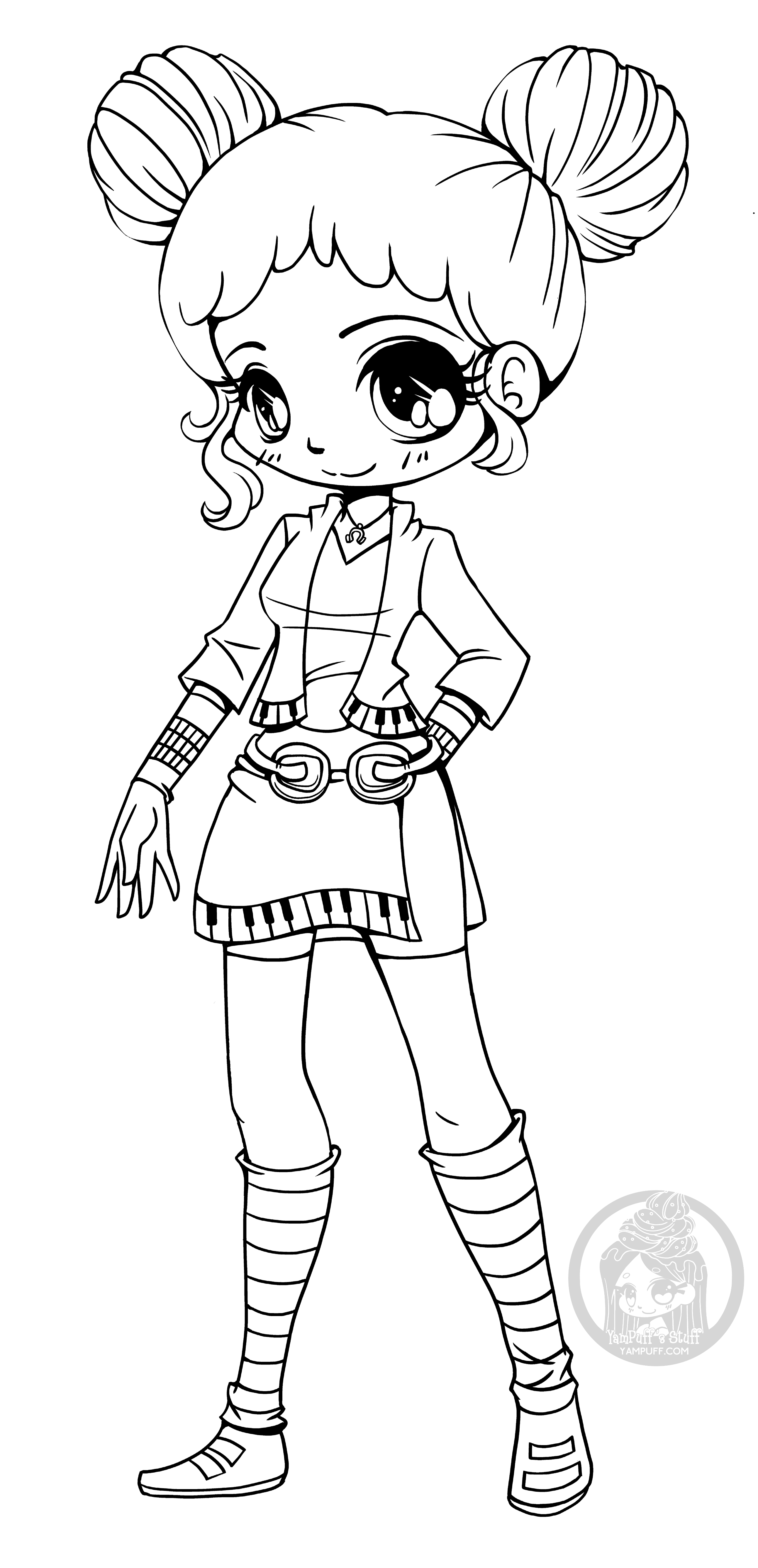 Chibi Girl 10 For Kids Coloring Page