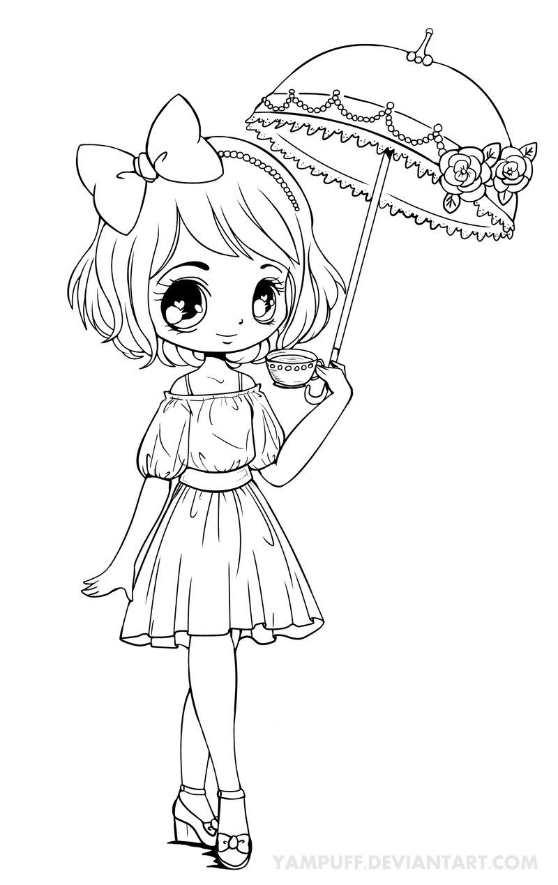 Chibi Girl 2 For Kids Coloring Page