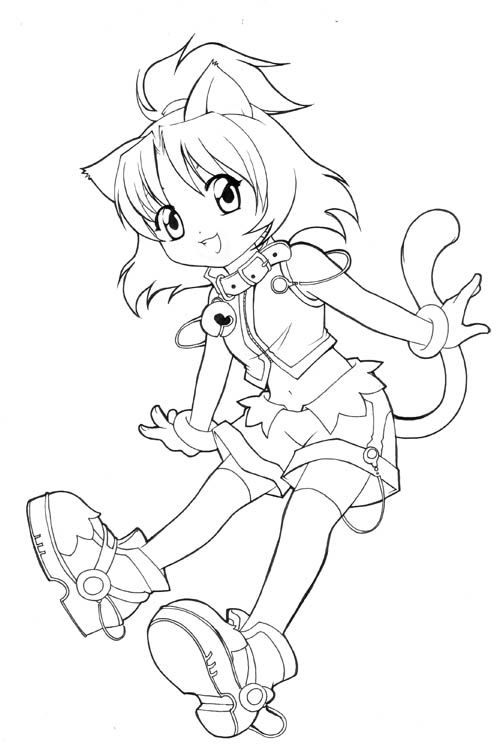 Chibi Girl 34 For Kids Coloring Page