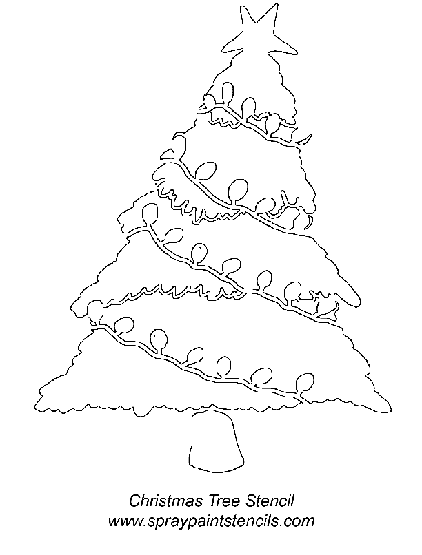 Christmas Tree Stencil 1 Cool Coloring Page