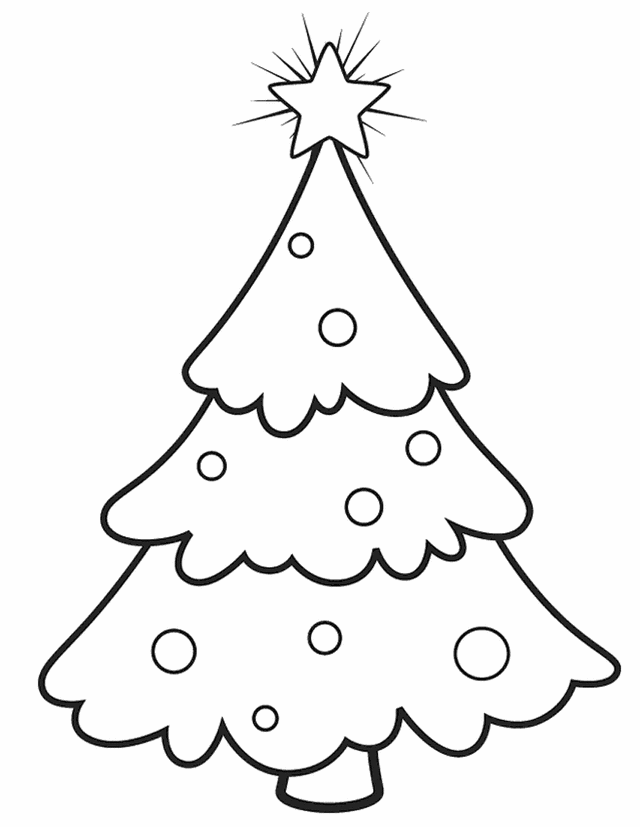 Christmas Tree Stencil 14 For Kids Coloring Page