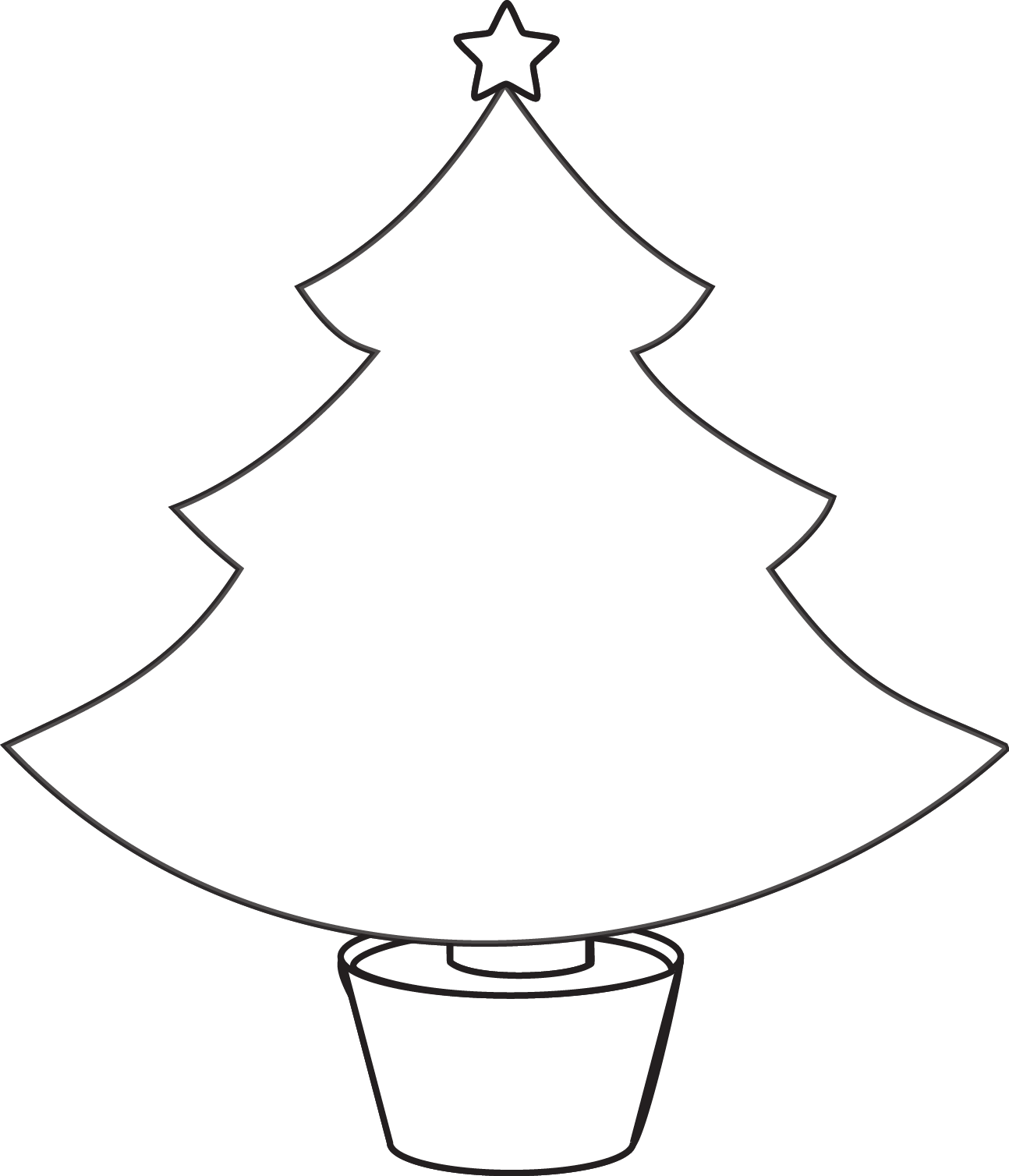 Cool Christmas Tree Stencil 16 Coloring Page