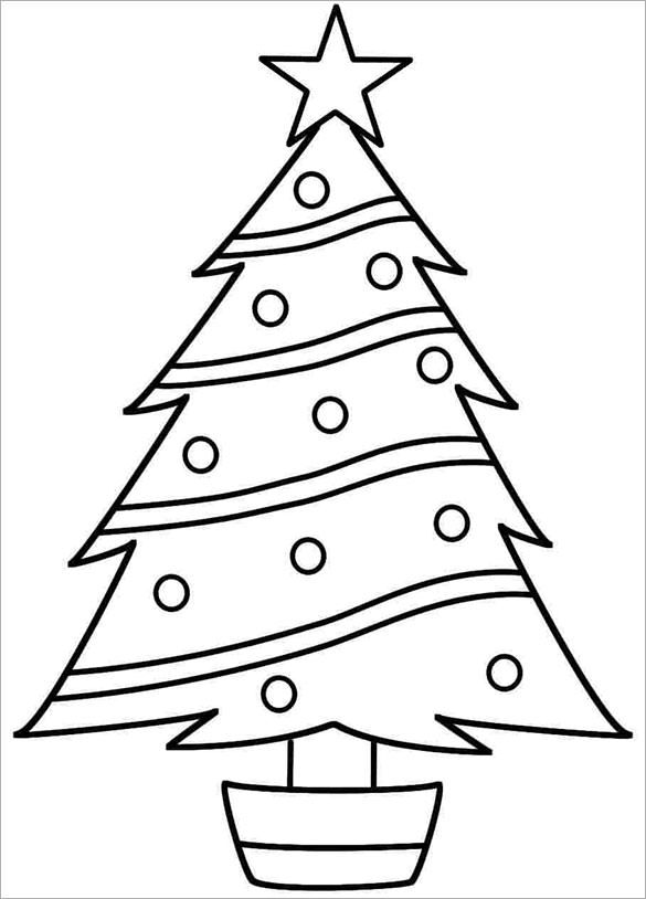 Christmas Tree Stencil 17 Cool Coloring Page