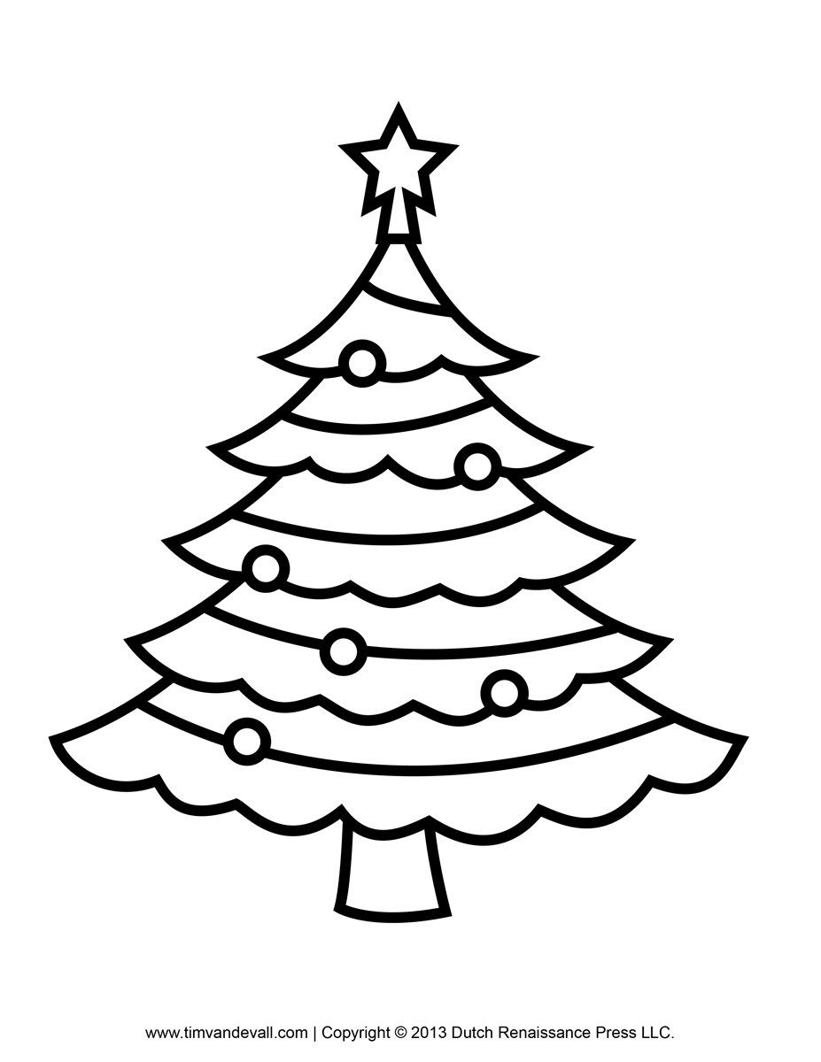 Christmas Tree Stencil 26 For Kids Coloring Page