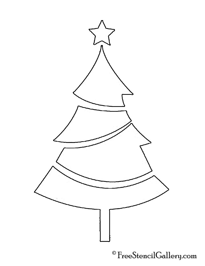 Cool Christmas Tree Stencil 28 Coloring Page