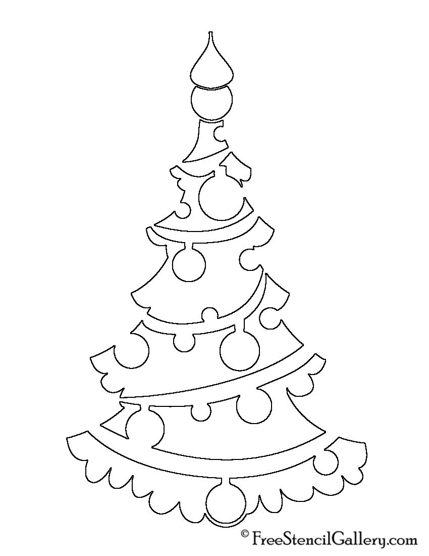 Christmas Tree Stencil 30 For Kids Coloring Page