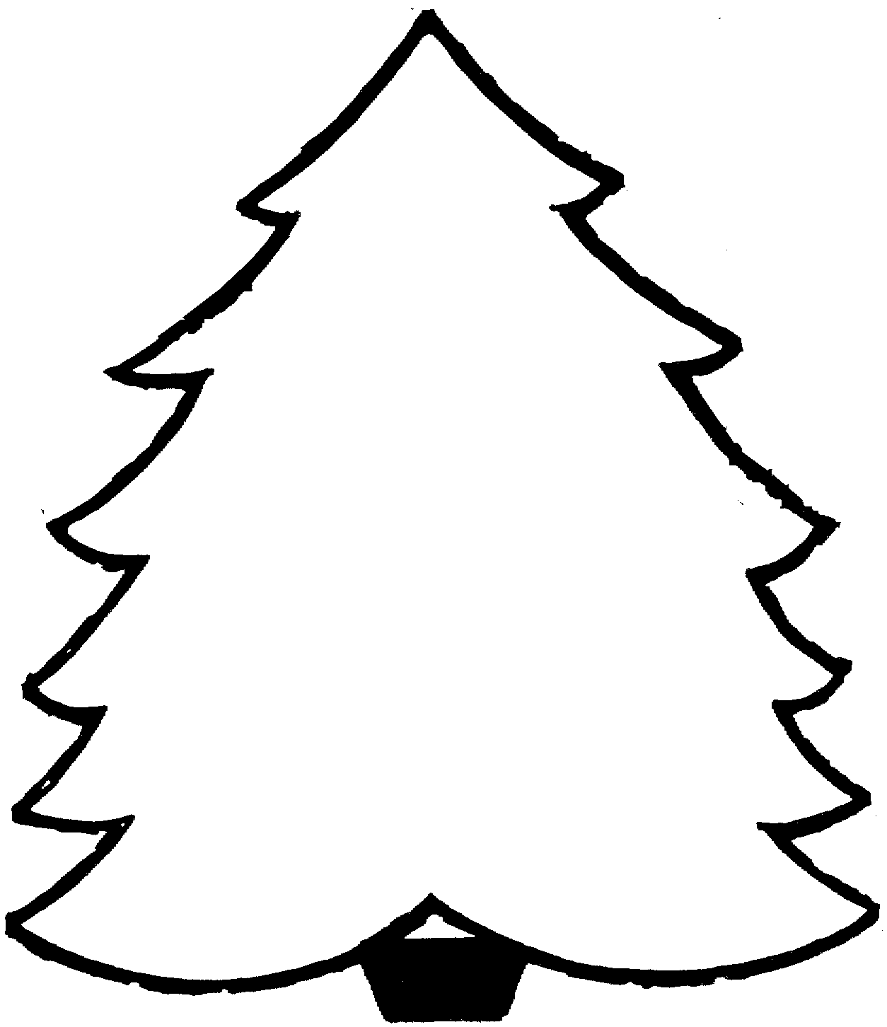 Christmas Tree Stencil 34 For Kids Coloring Page