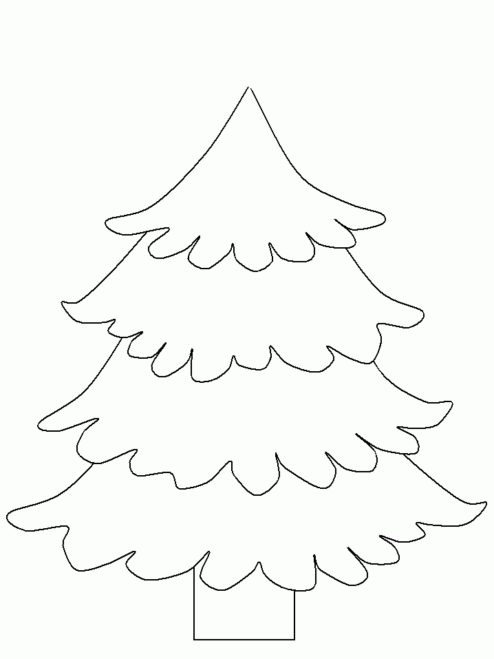 Christmas Tree Stencil 6 For Kids Coloring Page