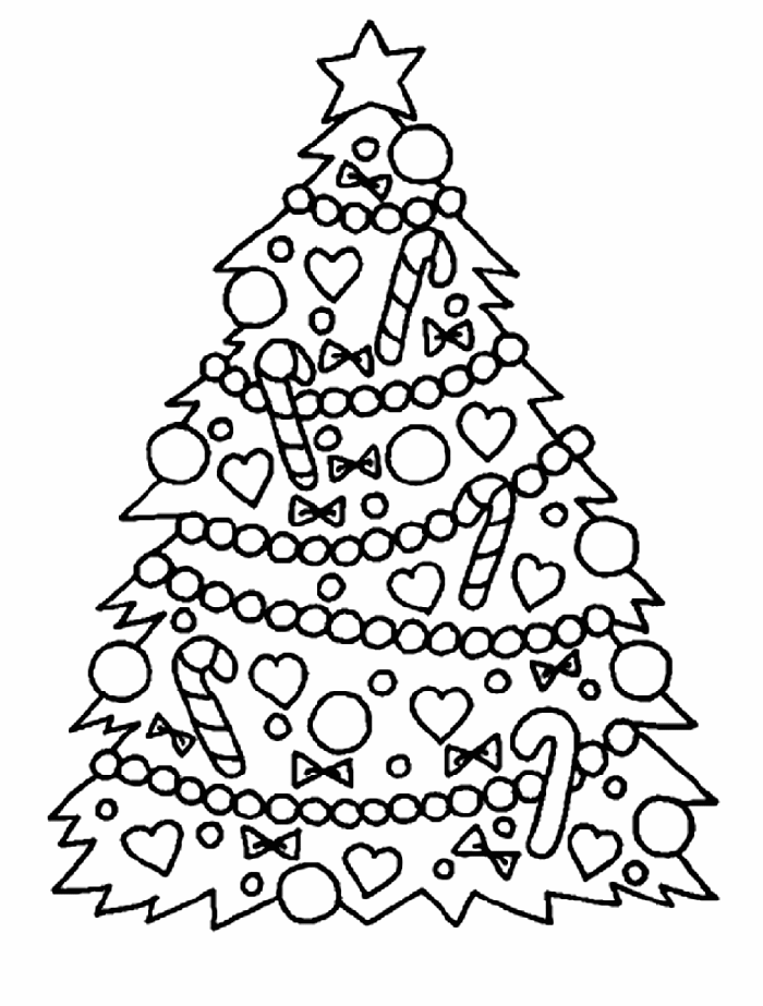 Cool Christmas Tree Stencil 8 Coloring Page