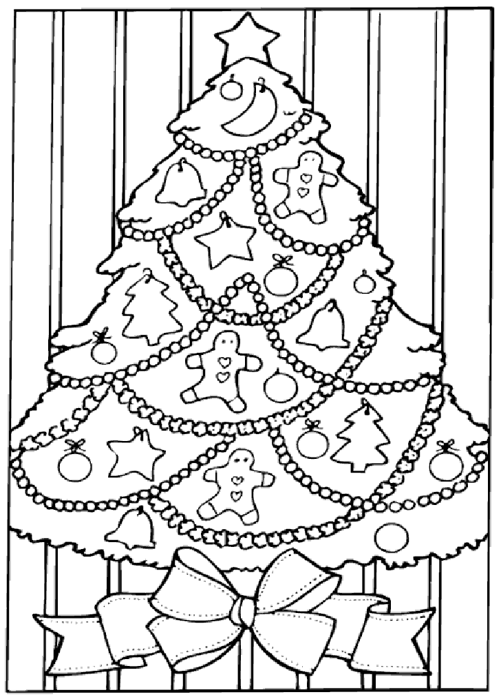 Christmas Tree 10 For Kids Coloring Page