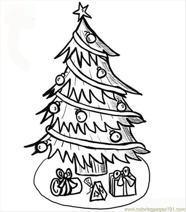 Christmas Tree 14 For Kids Coloring Page