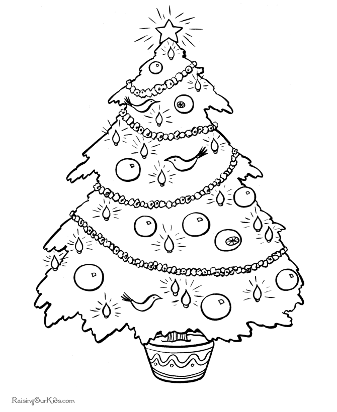 Christmas Tree 18 For Kids Coloring Page