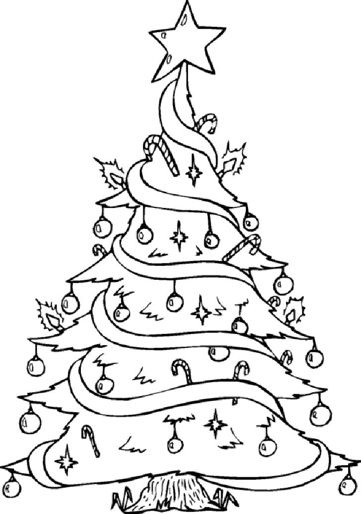 Christmas Tree 2 For Kids Coloring Page