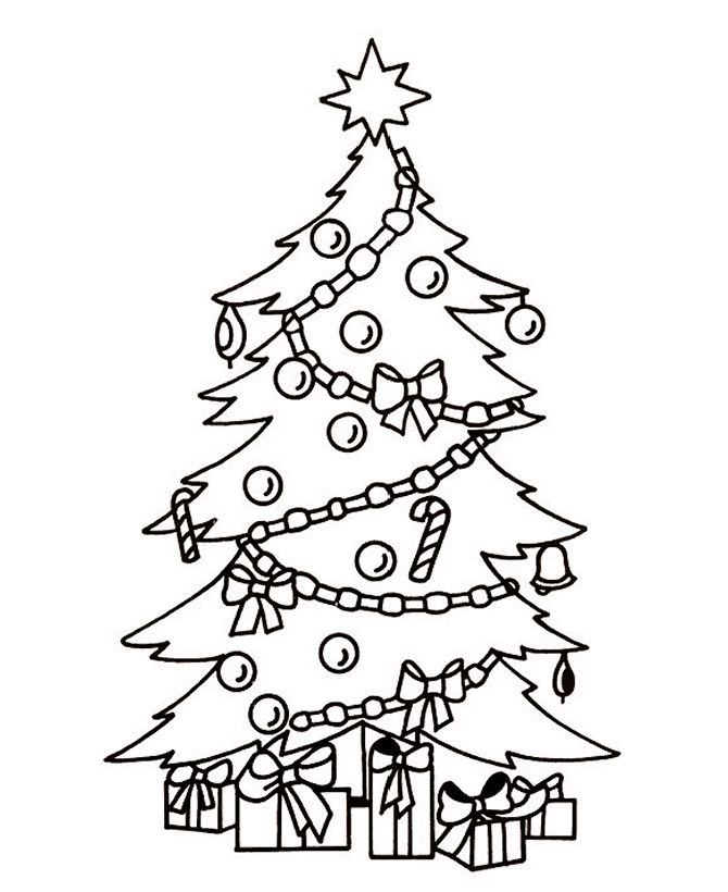 Cool Christmas Tree 4 Coloring Page