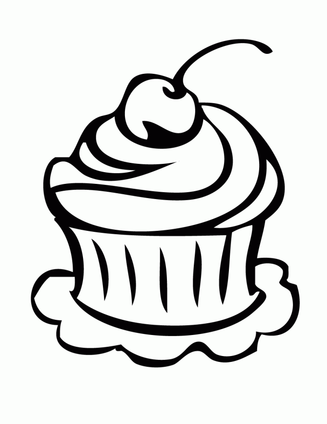 Cup Cake 14 For Kids Coloring Page