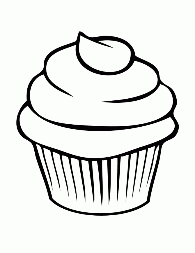 Cup Cake 2 For Kids Coloring Page
