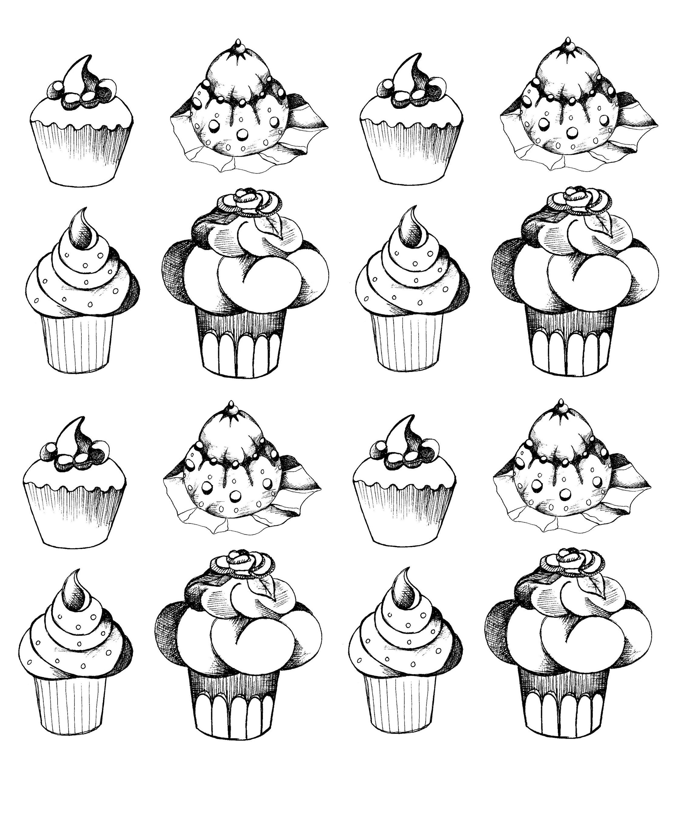 Cool Cup Cake 20 Coloring Page