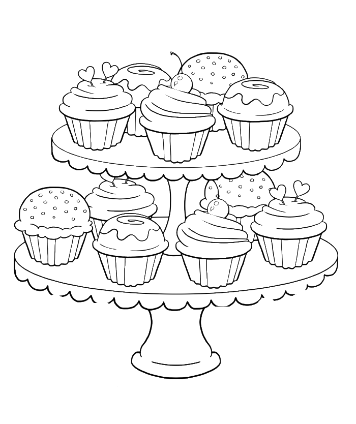 Cup Cake 21 Cool Coloring Page