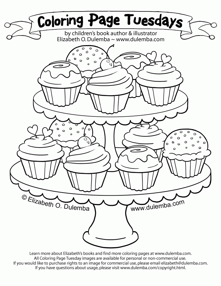 Cup Cake 22 For Kids Coloring Page