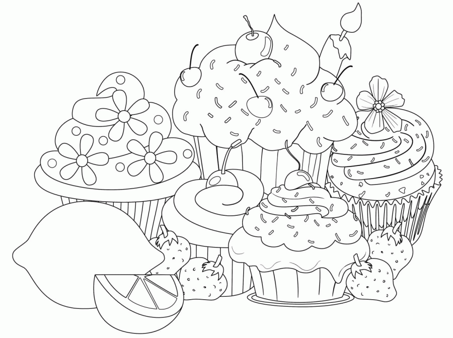 Cool Cup Cake 24 Coloring Page