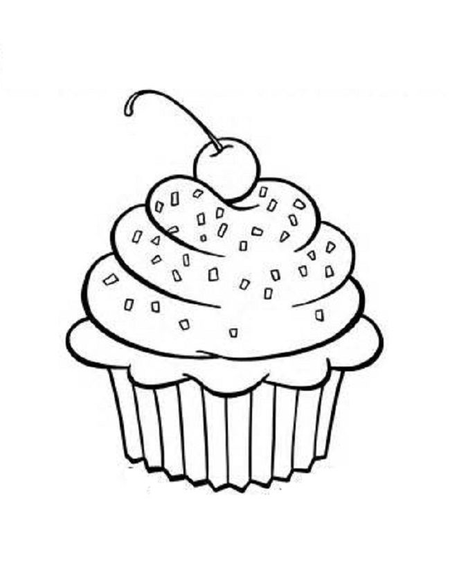Cup Cake 6 For Kids Coloring Page
