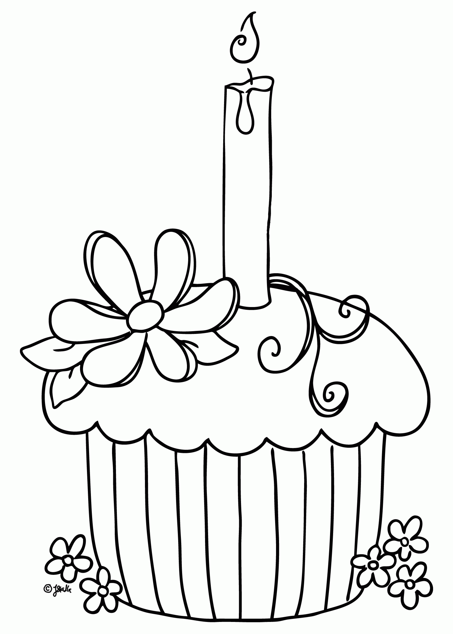 Cool Cup Cake 8 Coloring Page