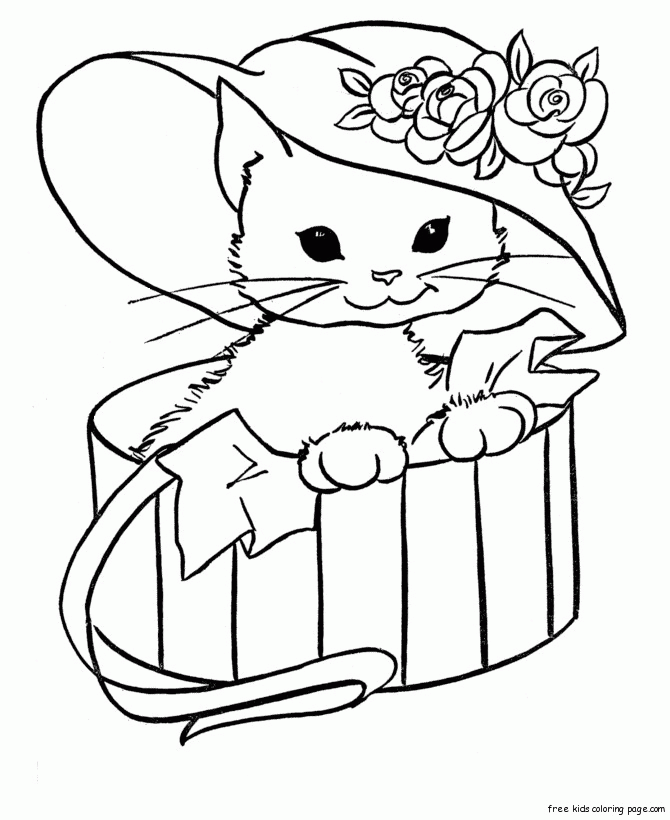 Cute Cat 19 For Kids Coloring Page