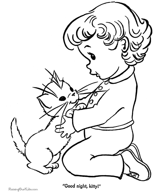 Cute Cat 4 Cool Coloring Page