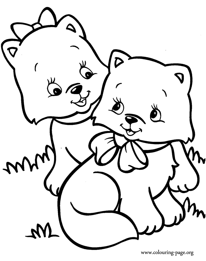 Cute Cat 7 For Kids Coloring Page