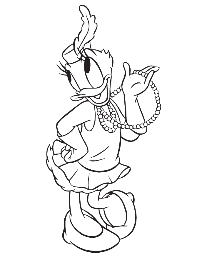 Cool Daisy Duck 4 Coloring Page
