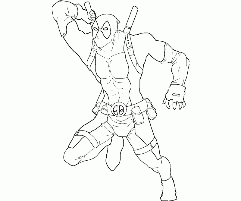Cool Deadpool 1 Coloring Page