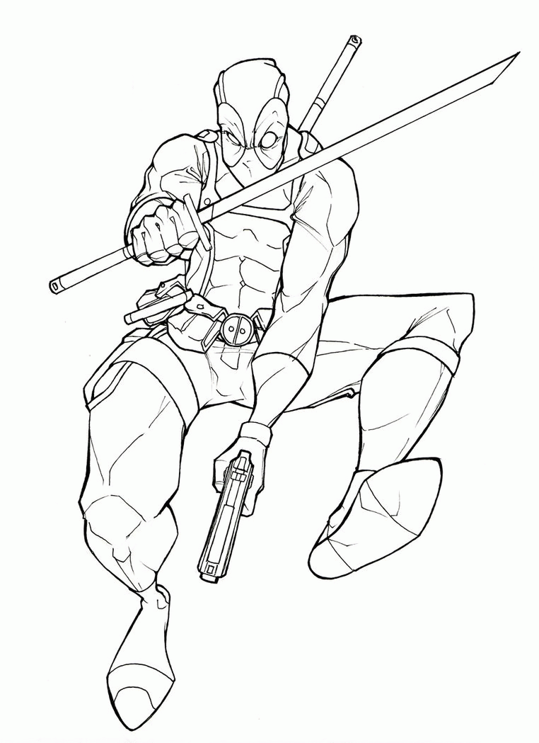 Deadpool 11 Cool Coloring Page
