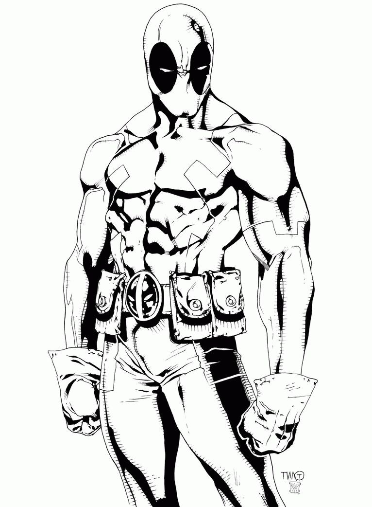 Cool Deadpool 12 Coloring Page