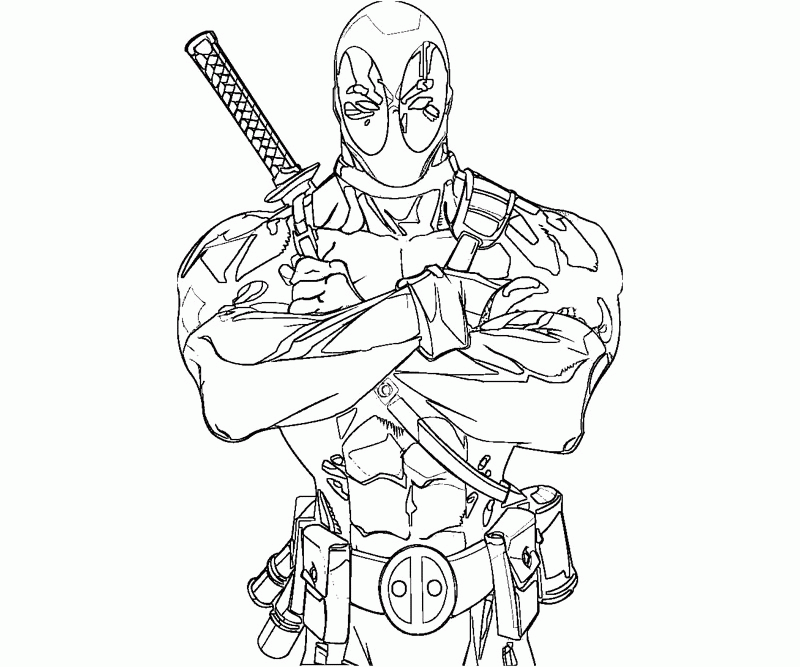 Deadpool 14 For Kids Coloring Page
