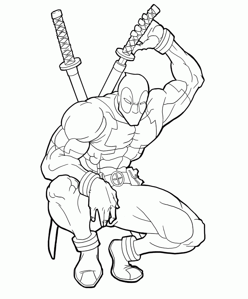 Deadpool 15 Cool Coloring Page