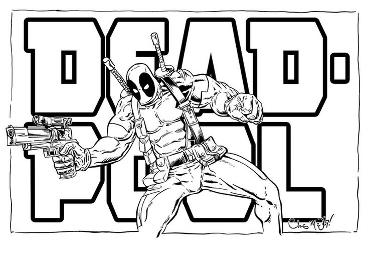 Cool Deadpool 16 Coloring Page