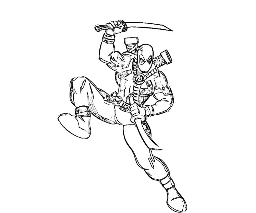 Deadpool 17 Cool Coloring Page
